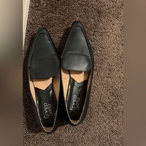 Franco Sarto Classic Black Leather Loafers Size 9 GUC
